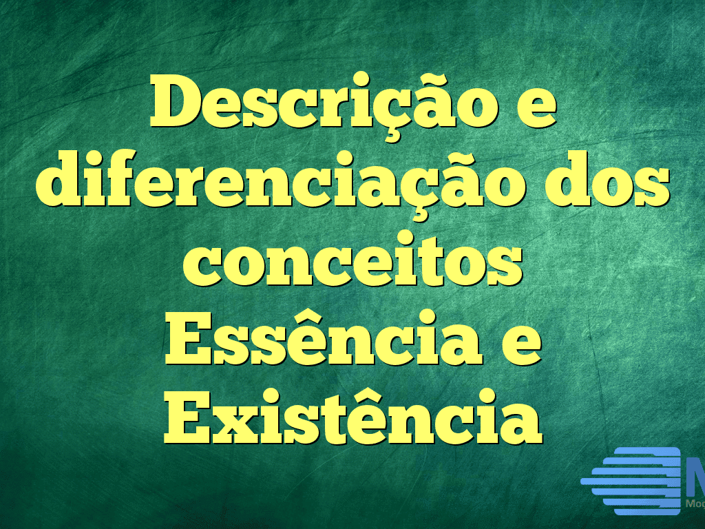Descrição e diferenciação dos conceitos Essência e Existência
