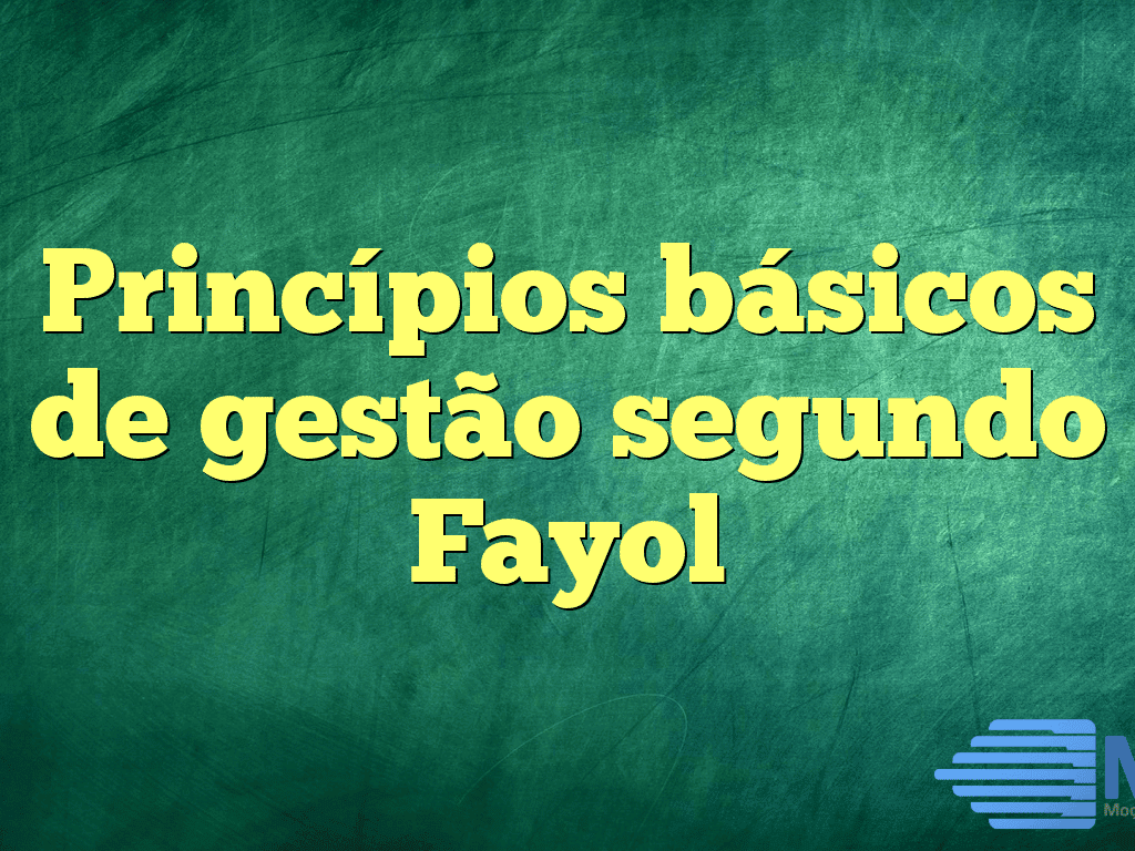 Princípios básicos de gestão segundo Fayol