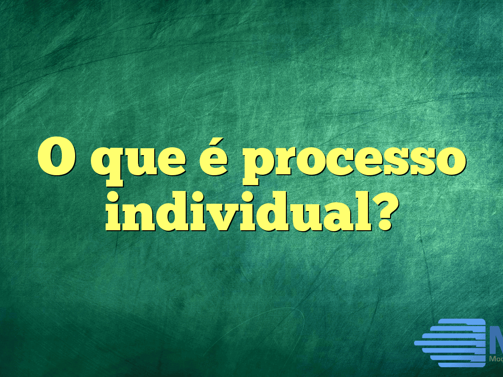 O que é processo individual?
