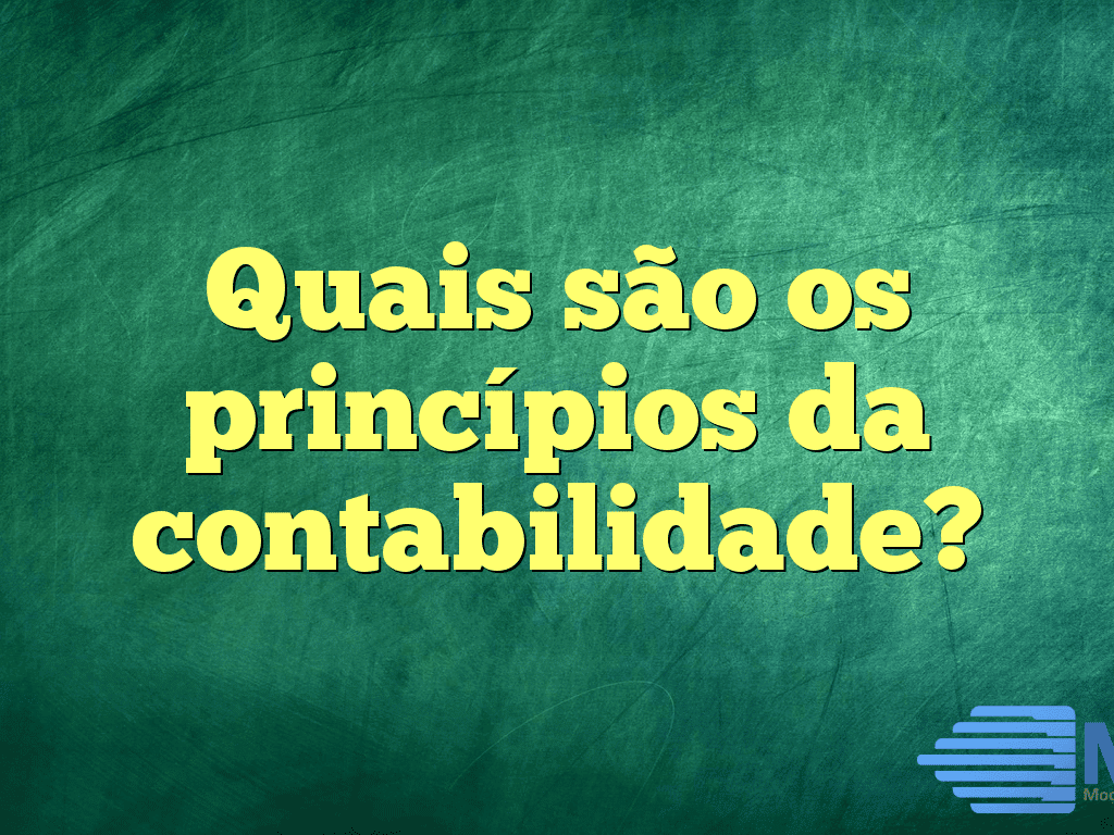 Quais são os princípios da contabilidade?