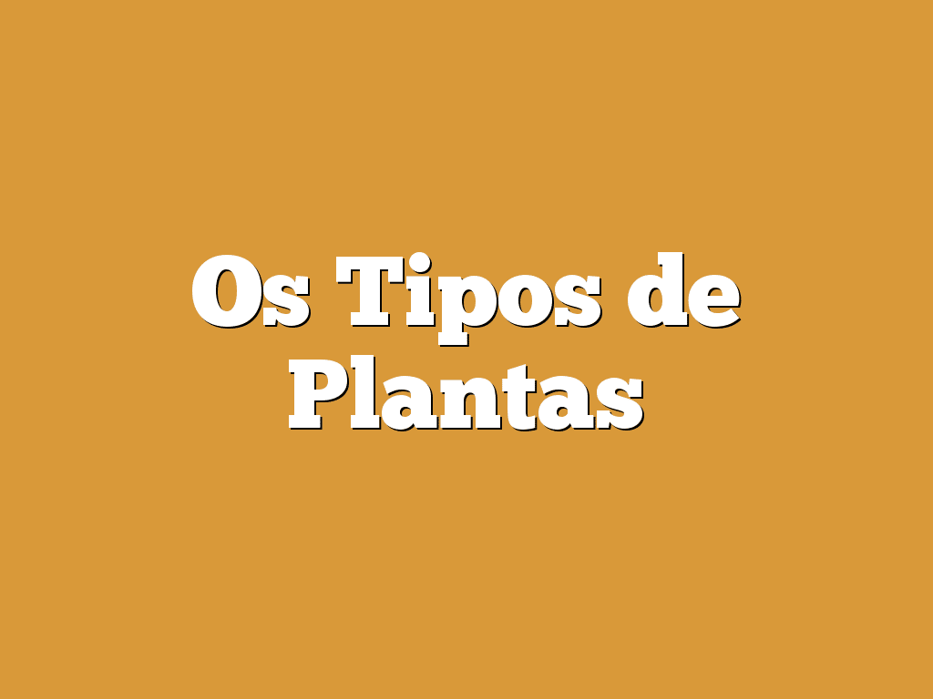 Os Tipos de Plantas