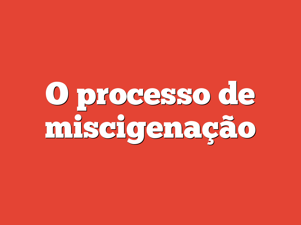 O processo de miscigenação