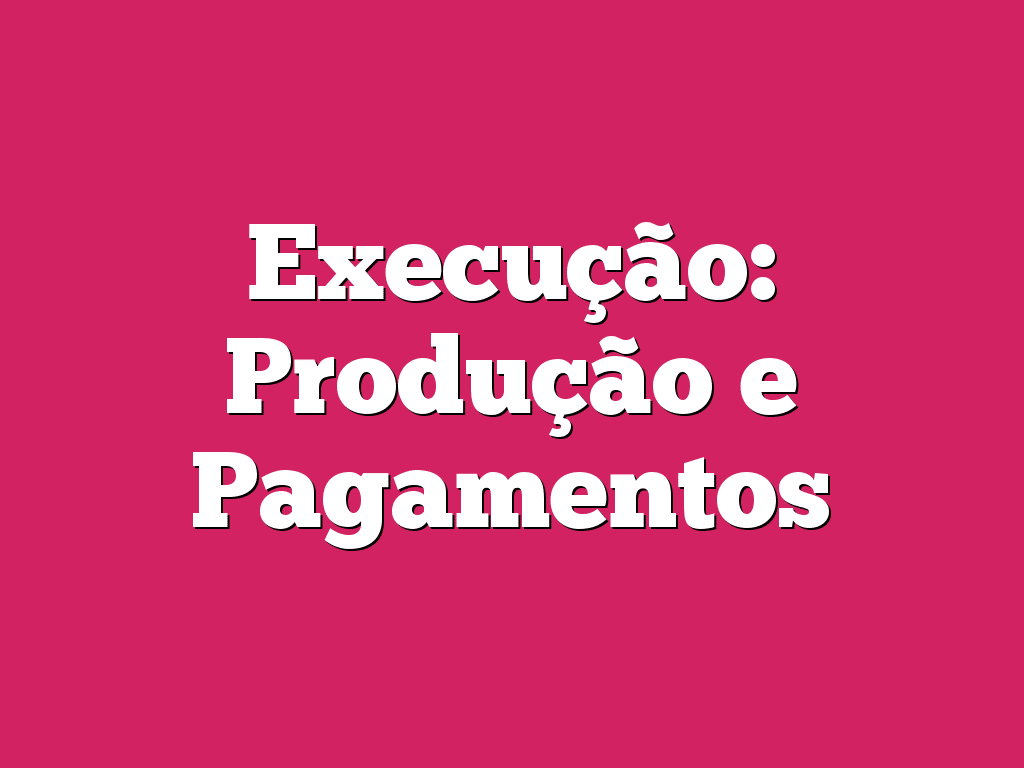 Execução: Produção e Pagamentos