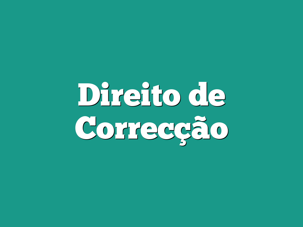 Direito de Correcção