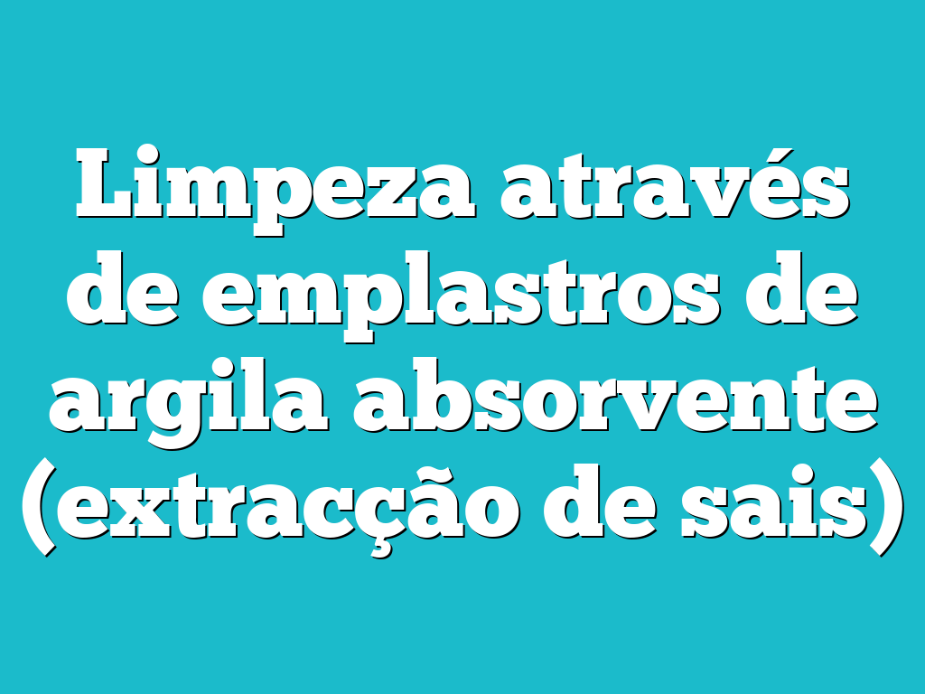 Limpeza através de emplastros de argila absorvente (extracção de sais)