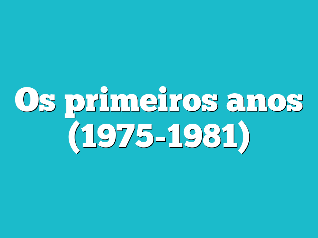 Os primeiros anos (1975-1981)