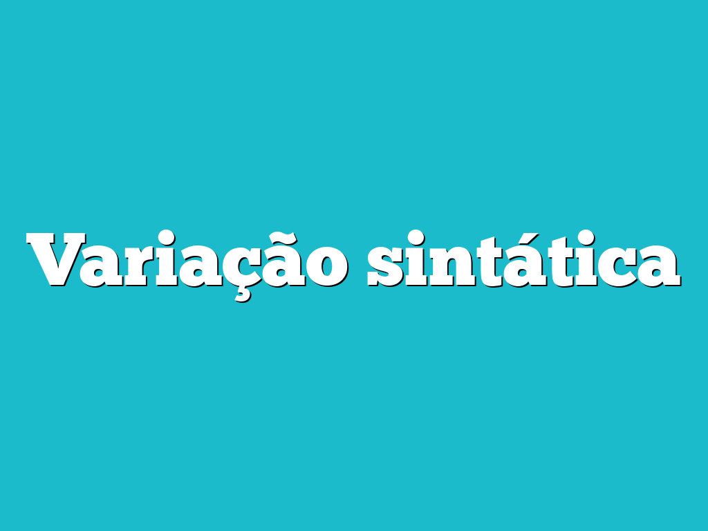 Variação sintática