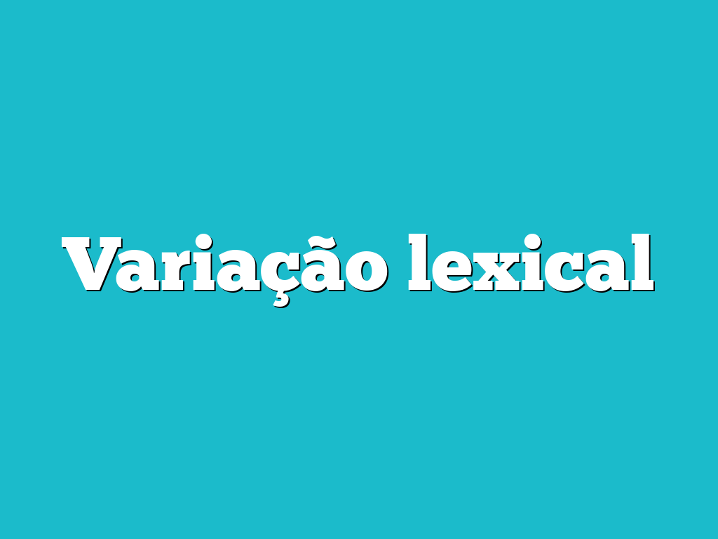 Variação lexical